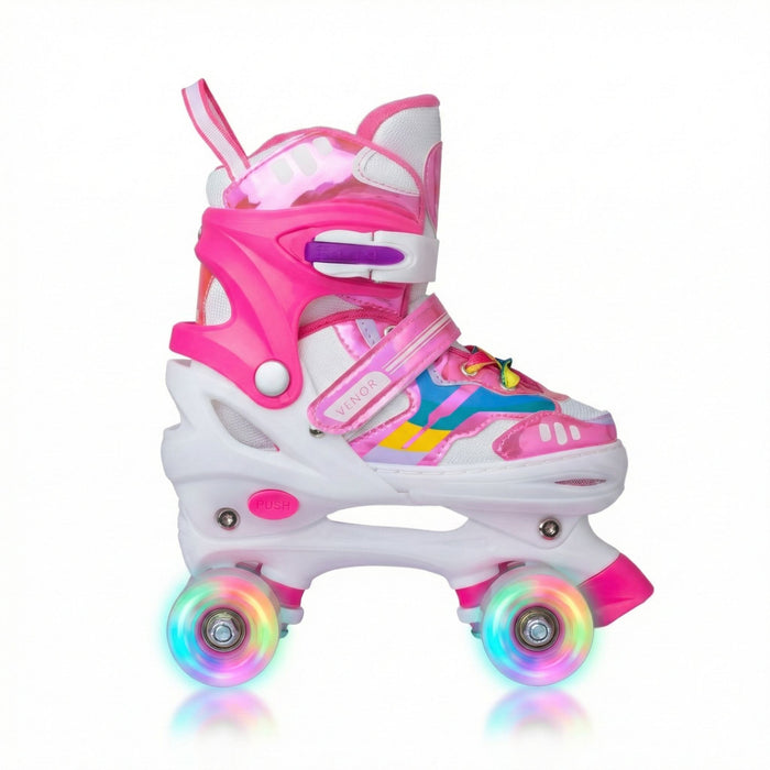 VENOR Ignite LED Quad Roller Skates - Shiny Pink