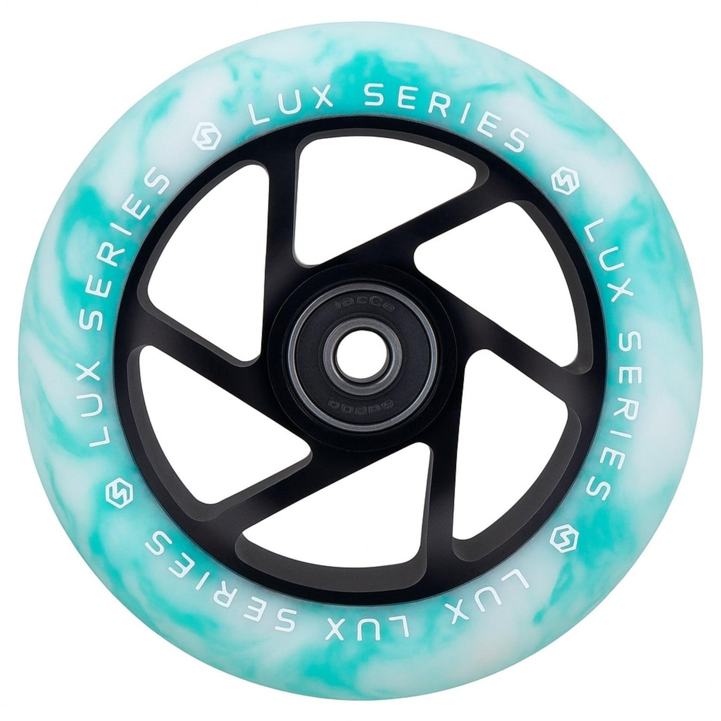 Striker Lux Spoked 110mm Hjul til Løbehjul - White/Teal-ScootWorld.dk