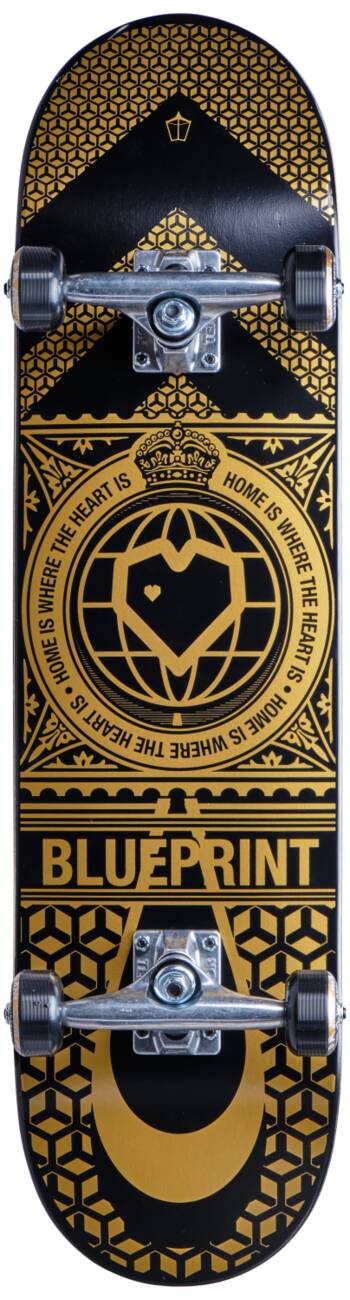 Blueprint Home Heart Komplet Skateboard - V2 Black-ScootWorld.dk