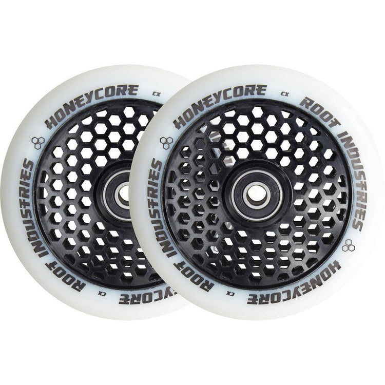 Root Honeycore Hvid 110mm Hjul Til Løbehjul 2-pak - Black-ScootWorld.dk
