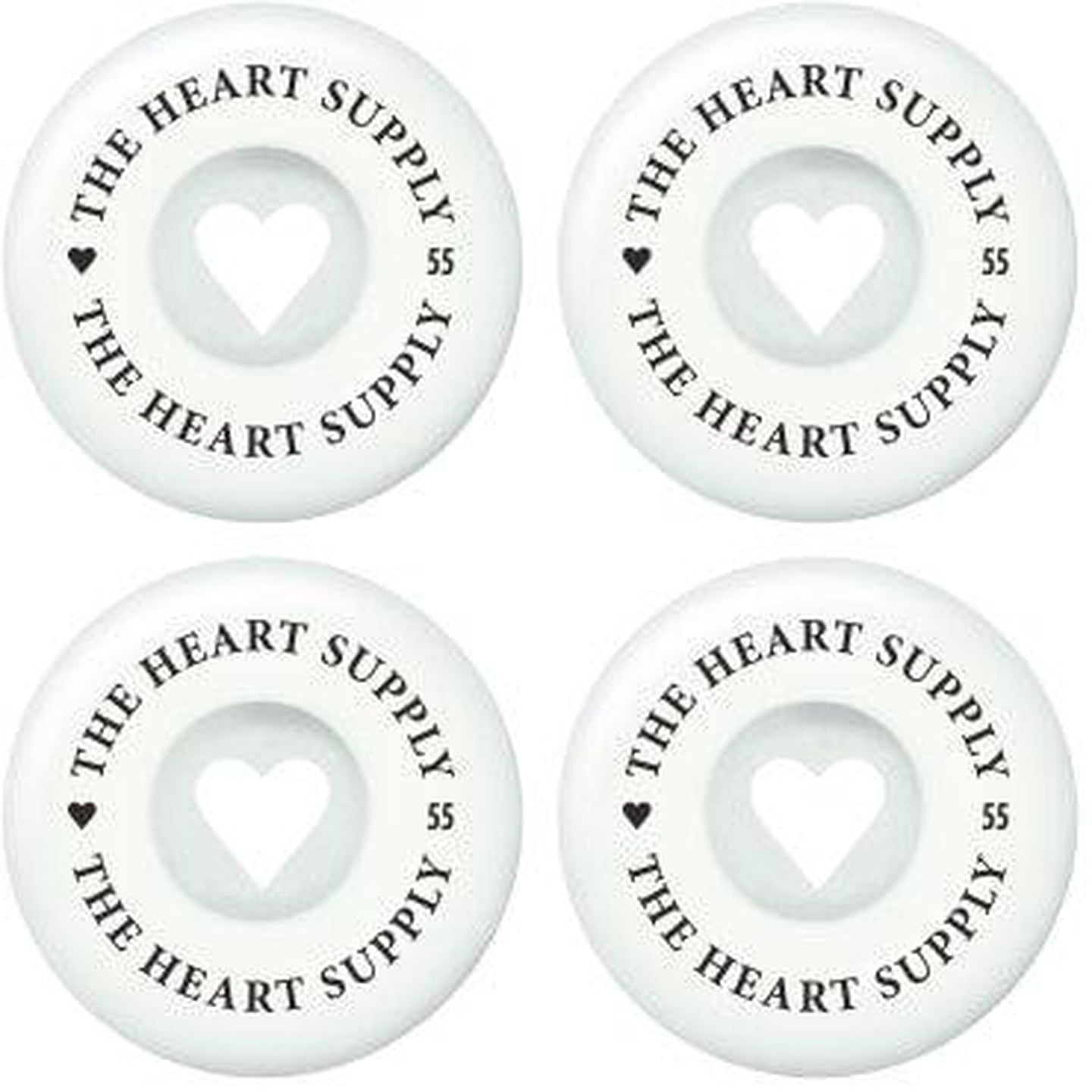 Heart Supply Clean Heart 99A Skateboard Hjul 4-Pak - White/Black-ScootWorld.dk